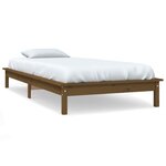 vidaXL Cadre de lit Marron miel 100x200 cm Bois de pin massif