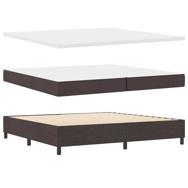 vidaXL Lit à ressorts avec matelas Marron foncé 200 x 200 cm tissu