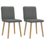 vidaXL Chaises à manger lot de 2 gris foncé tissu