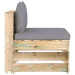 Vidaxl salon de jardin 3 pièces avec coussins bois imprégné de vert