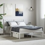 vidaXL Cadre de lit métal avec tête de lit blanc 140x200 cm