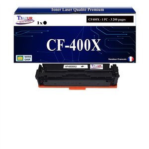 T3AZUR -Toner compatible avec CF400X (201X) pour HP Color LaserJet Pro M252dw M252n - Noir