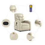 vidaXL Fauteuil de massage inclinable crème similicuir