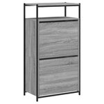 vidaXL Armoire à chaussures Sonoma gris 60x34x112 cm Bois d'ingénierie