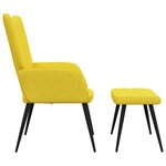 vidaXL Chaise de relaxation avec tabouret Jaune moutarde Tissu