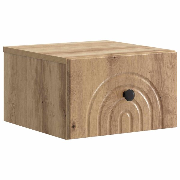 vidaXL Cabinet de chevet mural Chêne artisanal 33 x 34 5 x 20 cm