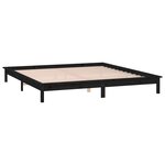 vidaXL Cadre de lit à LED noir 120x190 cm petit double bois massif