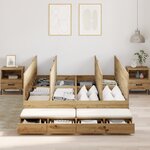 vidaXL Cadre de lit de rangement Chêne Artisan 160x200 cm