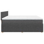 vidaXL Sommier à lattes de lit avec matelas Gris foncé 200x200cm Tissu