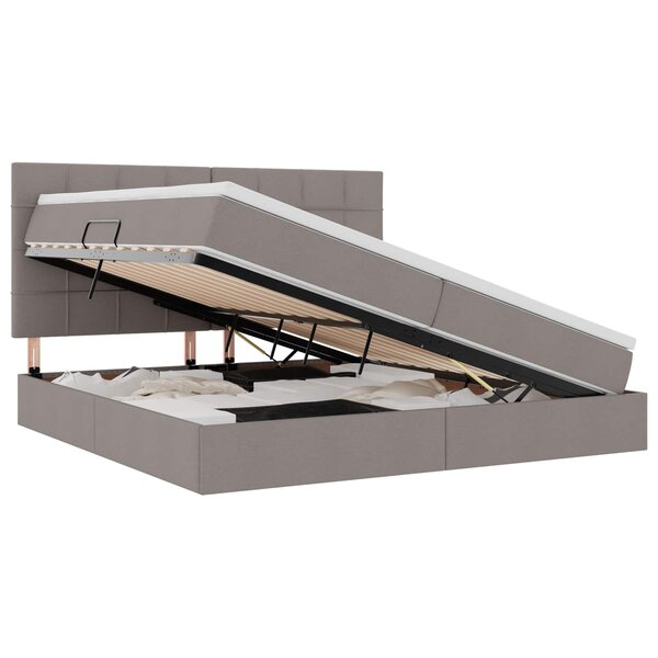 vidaXL Lit de Rangement Taupe 200 x 200 cm Cuir synthétique