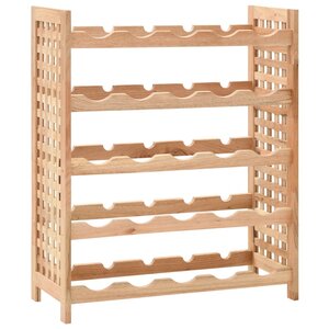 vidaXL Casier à bouteilles pour 25 bouteilles Bois de noyer 63x25x73cm