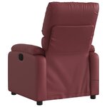 vidaXL Fauteuil de massage inclinable électrique rouge bordeaux