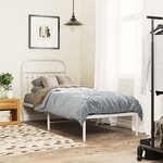 vidaXL Cadre de lit métal sans matelas avec tête de lit blanc 80x200cm