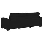 vidaXL Canapé à 3 places noir 220x77x82 cm tissu