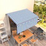 vidaXL Auvent rétractable manuel avec store 3 5x2 5 m Bleu et blanc