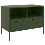 vidaXL Meubles TV 2 Pièces vert olive 68x39x50 5 cm acier laminé à froid
