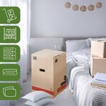 Pack and Move - Lot 50 Cartons Déménagement Premium - 40 X 40 X 60 Cm - Extrême Résistance 30 KG - Réutilisables - Double Épaisseur - Poignées Renforcées - 3 Adhésifs Offerts