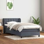 vidaXL Sommier à lattes de lit et matelas gris foncé 90x210 cm velours