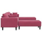 vidaXL Canapé en velours avec coussin 3 Pièces Bordeaux 208 cm Velours