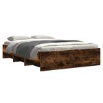 vidaXL Cadre de lit sans matelas chêne fumé 120x190 cm bois ingénierie
