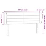 vidaXL Tête de lit avec oreilles Gris foncé 147x23x78/88 cm Velours