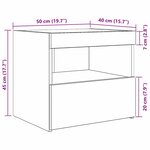 Meubles de chevet vidaXL avec lumières LED 2 Pièces Chêne noir 50x40x45 cm