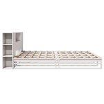 vidaXL Lit bibliothèque sans matelas blanc 200x200 cm bois massif
