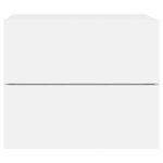 vidaXL Tables de chevet murales avec lumières LED 2 Pièces blanc