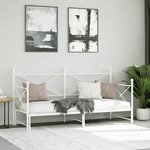 vidaXL Lit de jour avec lit gigogne sans matelas blanc 80x200 cm acier