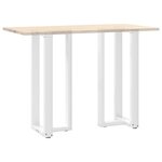 vidaXL Pieds de table de bar en T  2 pièces  blanc  50 x 35 x (100-101) cm  acier
