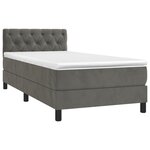 vidaXL Sommier à lattes de lit et matelas Gris foncé 80x200 cm Velours