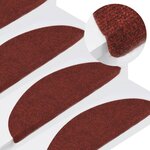 vidaXL Tapis d'escalier autocollants 15 Pièces 56x17x3 cm Rouge
