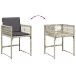 vidaXL Ensemble à manger de jardin 11Pièces avec coussins gris poly rotin