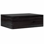 vidaXL Boîte en bois avec couvercle noir 40x30x13cm bois de pin massif