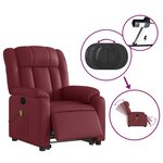 vidaXL Fauteuil inclinable de massage électrique rouge bordeaux