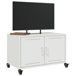 vidaXL Meuble TV blanc 68x39x43 5 cm acier