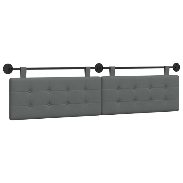 vidaXL Tête de lit suspendue Gris foncé tissu