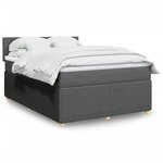 vidaXL Sommier à lattes de lit avec matelas Gris foncé 160x200cm Tissu
