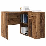 vidaXL Bureau d'angle Bois ancien 102 x 50 x 75 cm Bois d'ingénierie