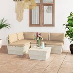 vidaXL Salon de jardin palette 5 Pièces avec coussins bois d'épicéa