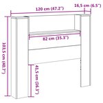 vidaXL Cabinet de Tête de Lit avec LED Sonoma 120 x 16 5 x 103 5 cm