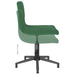 vidaXL Chaises pivotantes à manger lot de 2 vert foncé velours