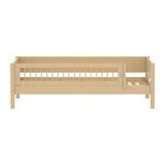 Flexa WHITE Banquette-lit 90 x 200 cm avec dossier et barriere avant a barreaux Beige sable
