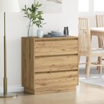 Commode de chevet avec LED Chêne Artisan 71x34 5x75 cm Bois d'ingénierie