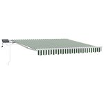 vidaXL Auvent Rétractable Vert et blanc 300 x 250 cm Vert et blanc