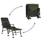 vidaXL Chaise longue de pêche avec pieds à boue réglables pliable vert