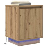 vidaXL Armoires de chevet lumières LED 2Pièces chêne artisanal 38x34x50cm