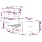 vidaXL Lit bibliothèque sans matelas 90x190 cm bois massif