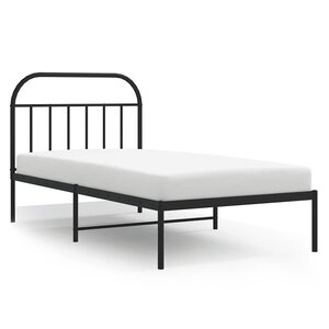 vidaXL Cadre de lit métal sans matelas avec tête de lit noir 100x200cm