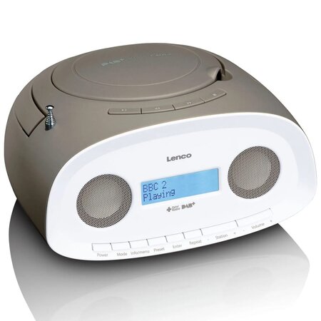 Lenco radio dab+ portative avec lecteur cd / mp3 scd-69 taupe